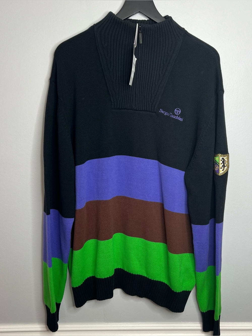 Sergio Tacchini x A$AP Nast Stacks 1/4 Zip Sweater Mens US XL Multicolor NWT